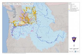 Map of Columbia River Basin Hazardous Sites